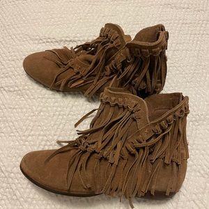 Suede leather ankle fancy boots